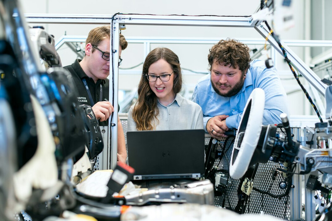 team working on green tech